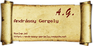 Andrássy Gergely névjegykártya