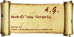 Andrássy Gergely névjegykártya